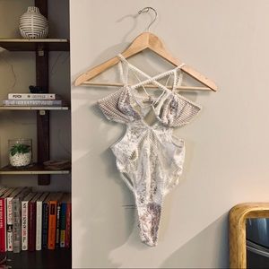 For Love & Lemons White Lace Body Suit Lingerie